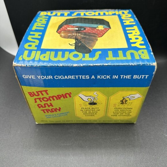 Vintage Poynter Cigarette Butt Stompin Ashtray Display w/ Boot 1977 see VIDEO - Picture 4 of 16